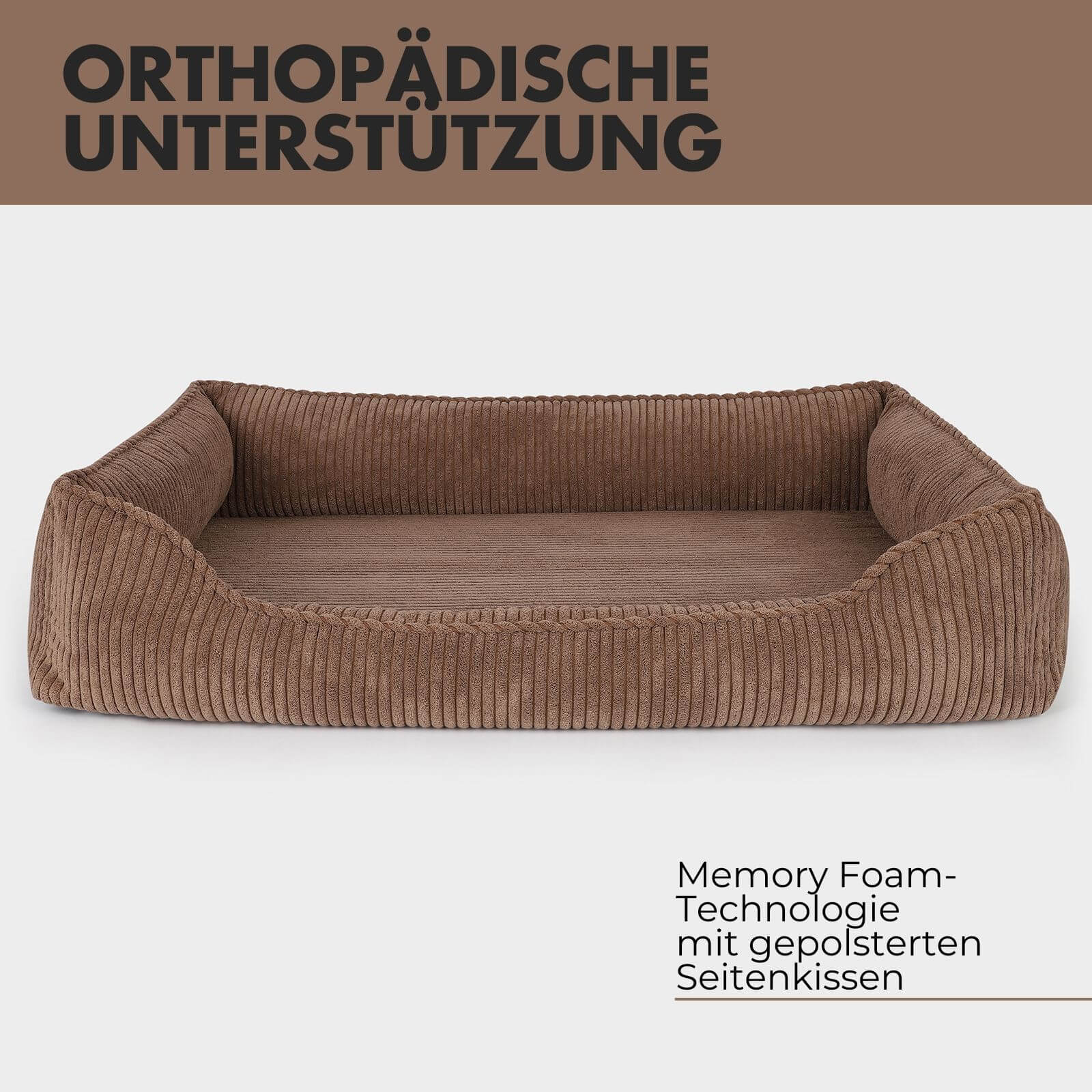 Hundebett ANTON Cord Braun - paw-wow