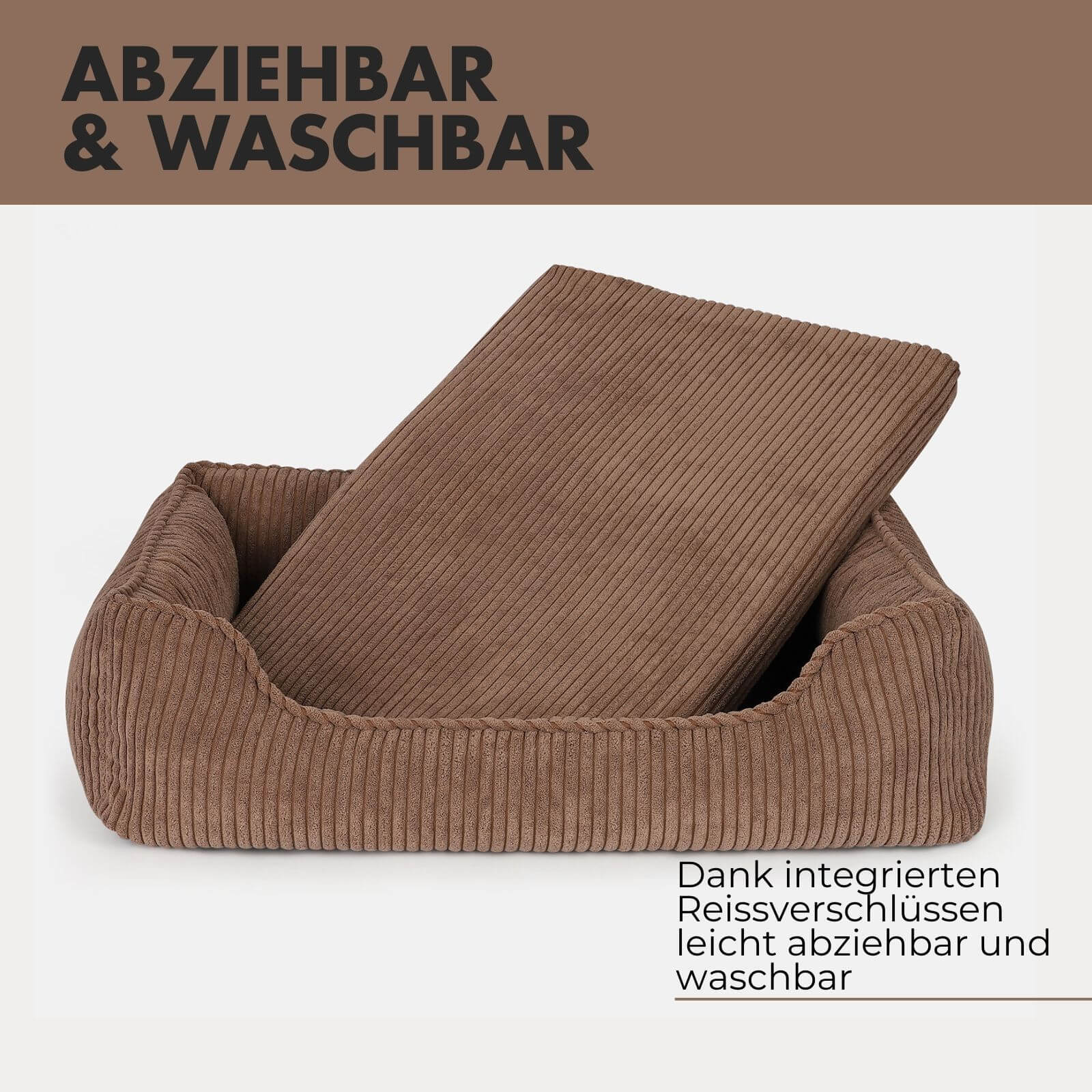 Hundebett ANTON Cord Braun - paw-wow