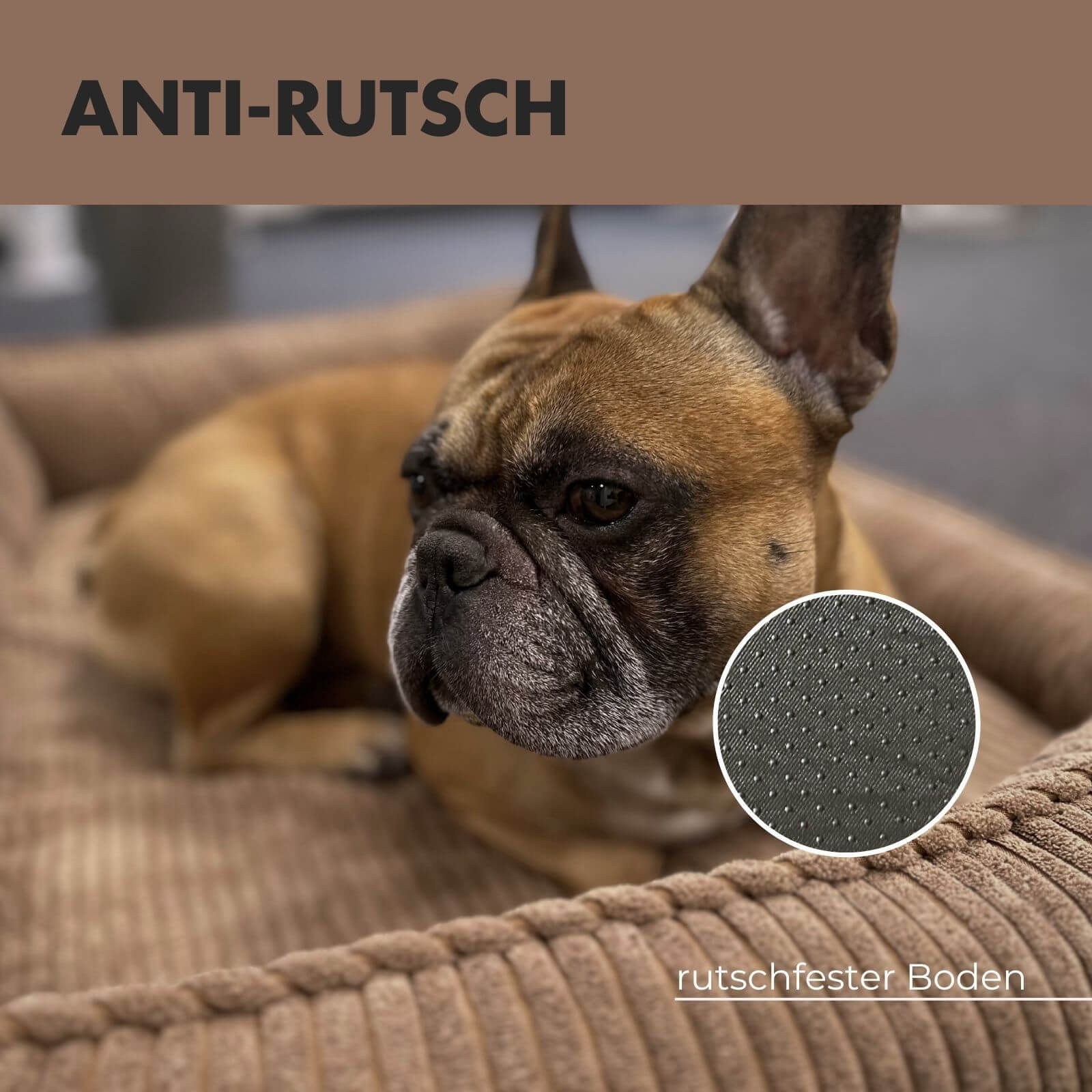 Hundebett ANTON Cord Braun - paw-wow