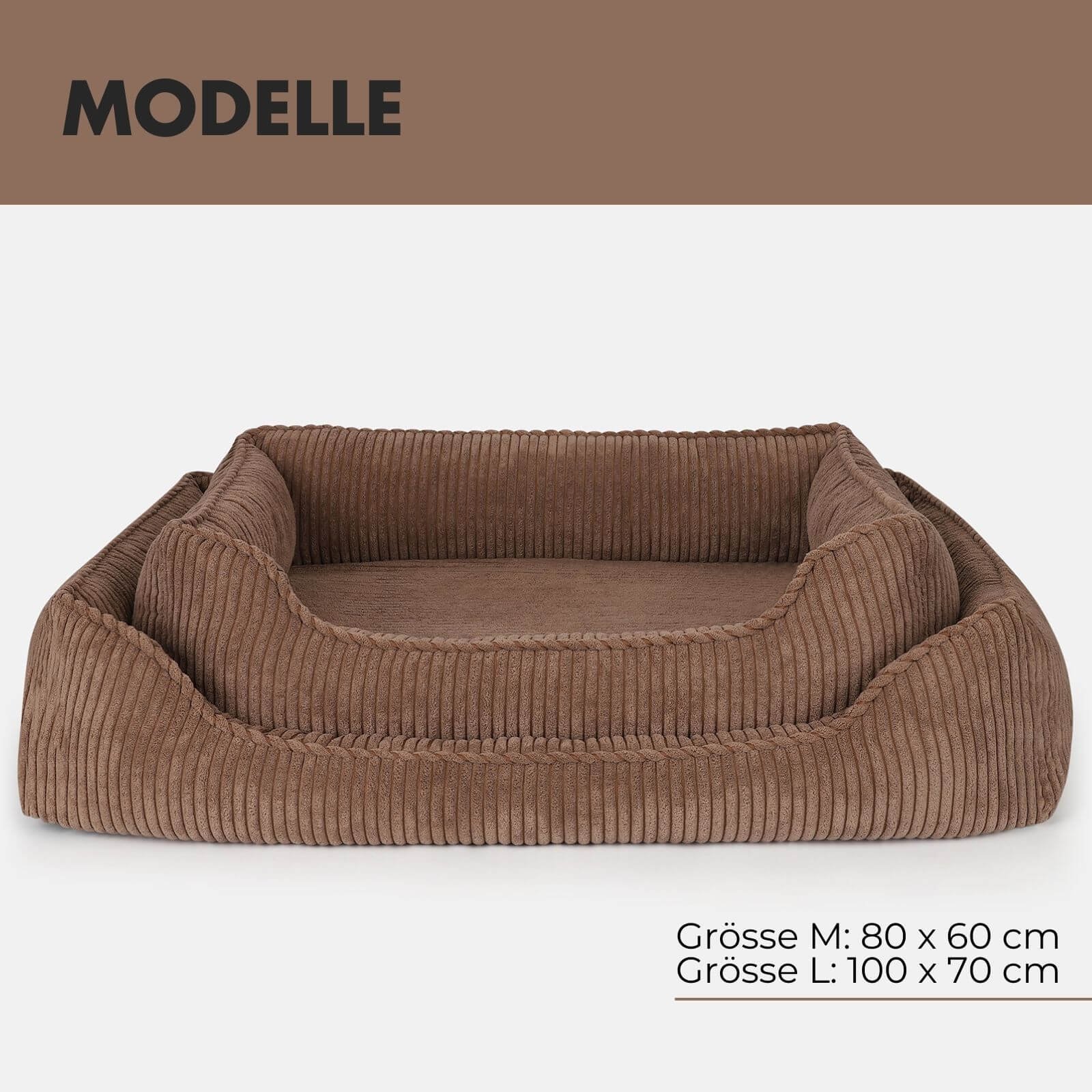 Hundebett ANTON Cord Braun - paw-wow