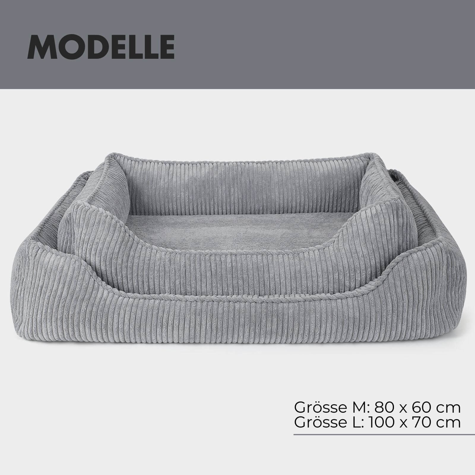 Hundebett ANTON Cord Grau - paw-wow