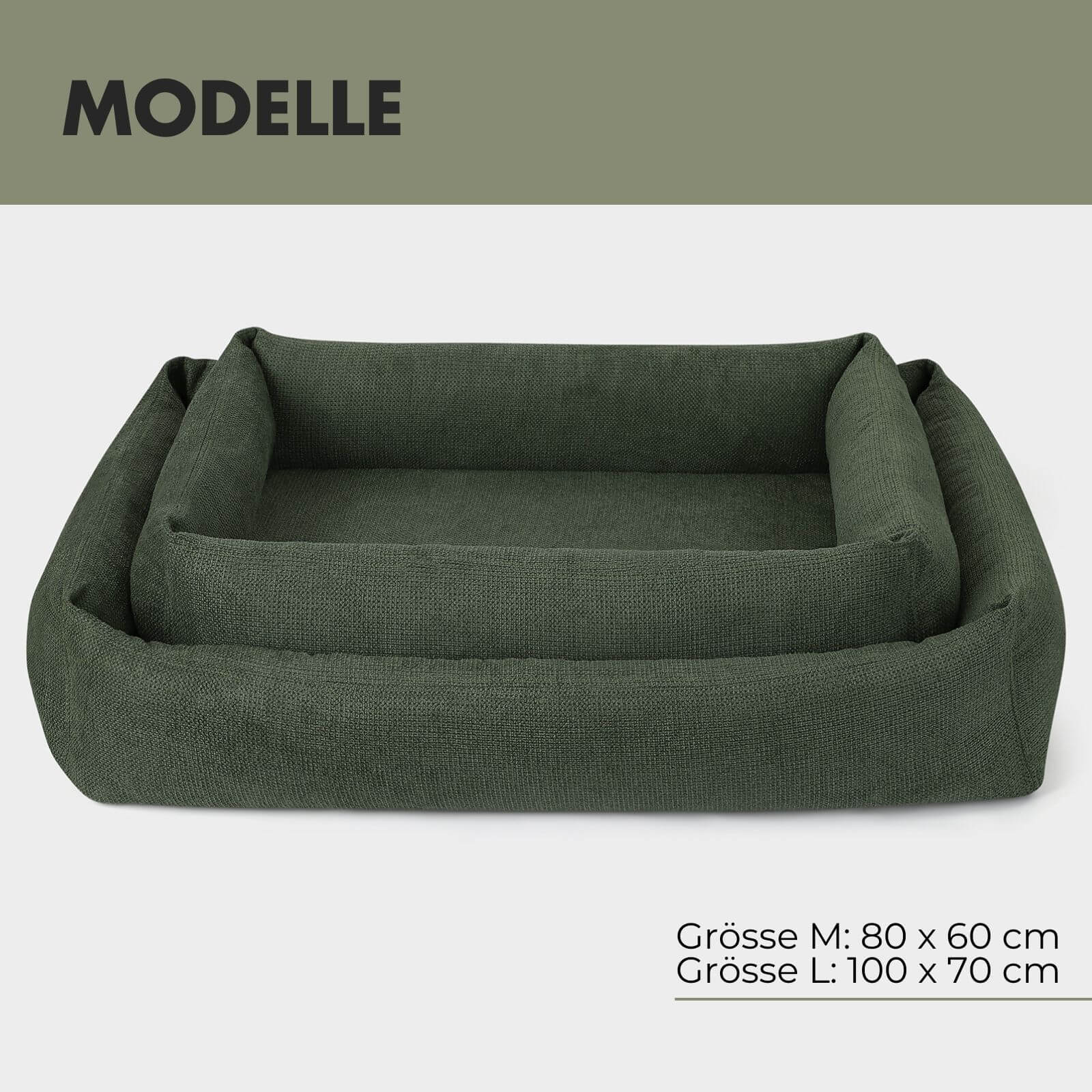 Hundebett EMMA Velours Olive - paw-wow