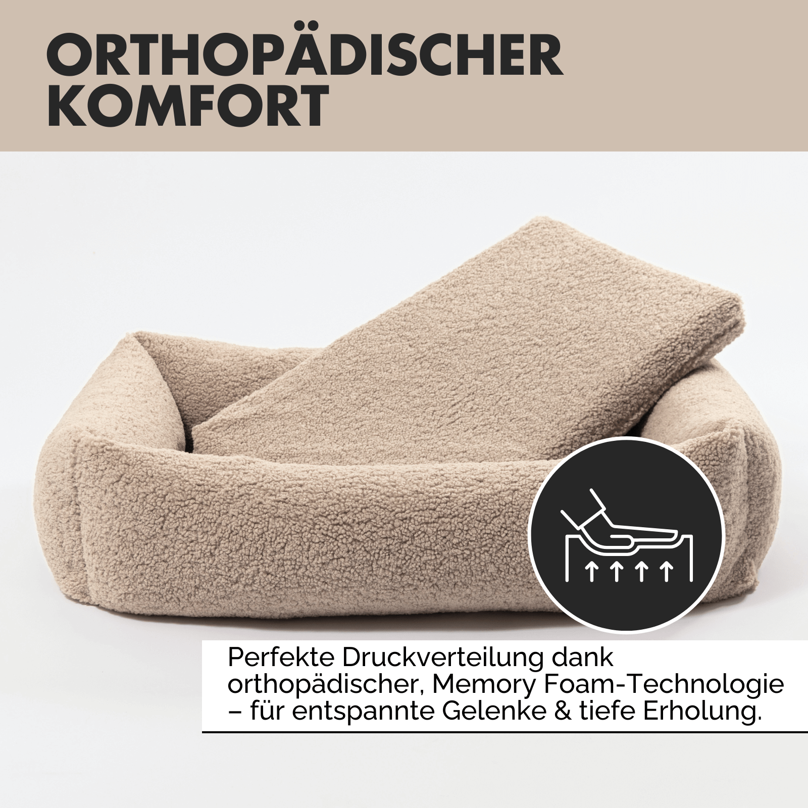 Hundebett SVEN Teddy Greige - paw-wow
