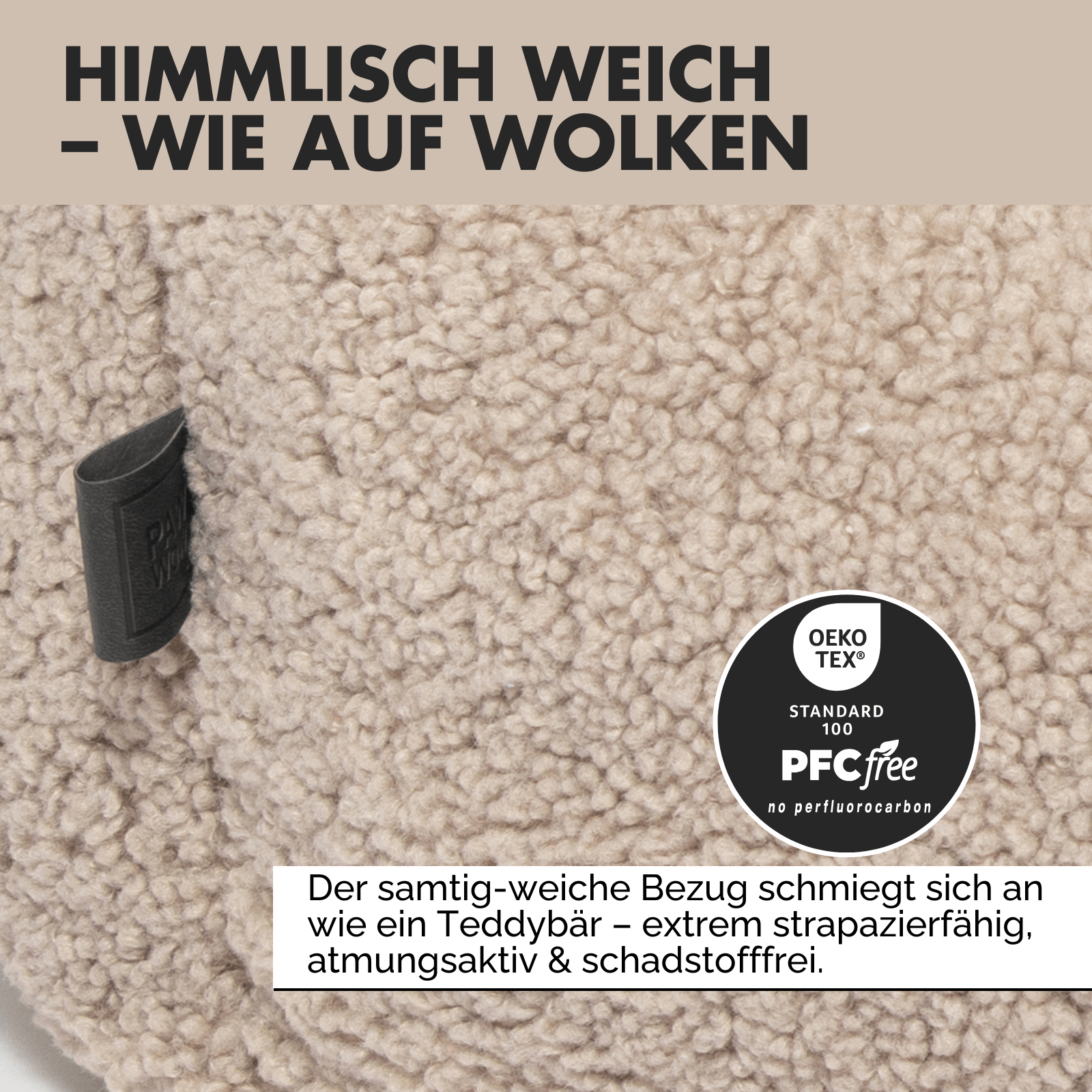 Hundebett SVEN Teddy Greige - paw-wow