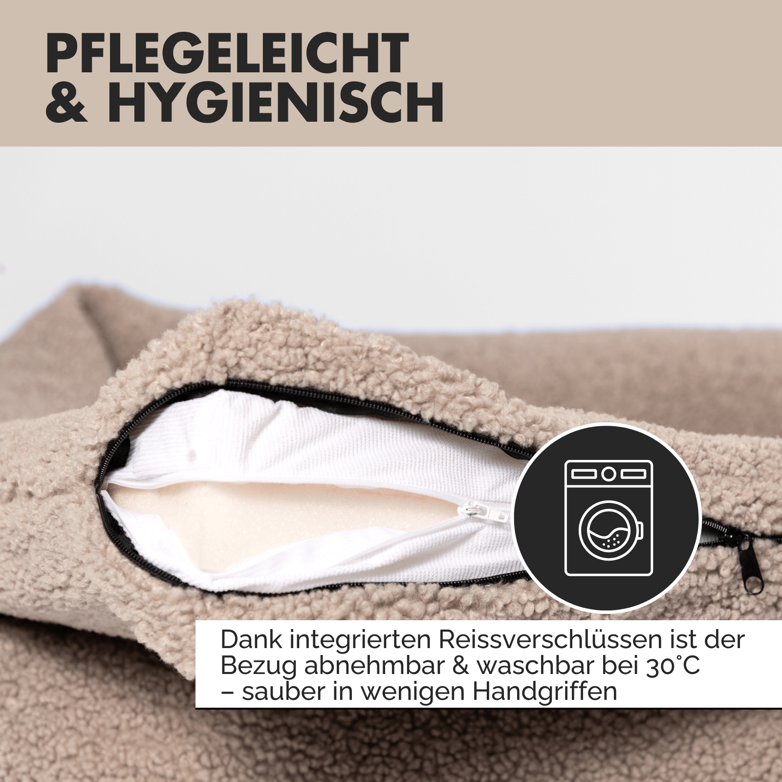 Hundebett SVEN Teddy Greige - paw-wow