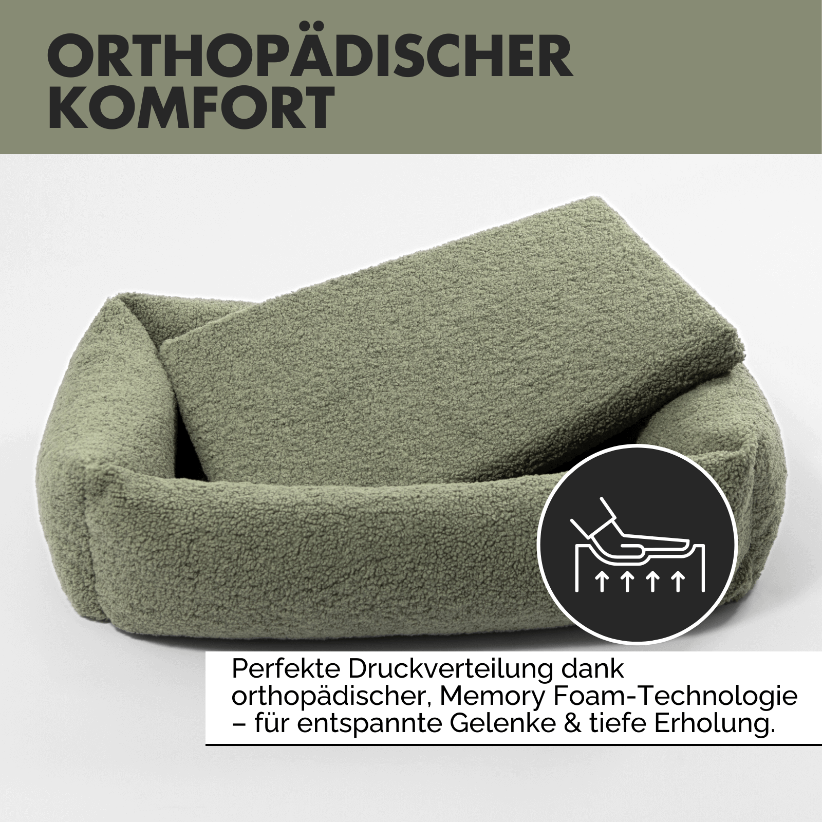 Hundebett SVEN Teddy Olive - paw-wow