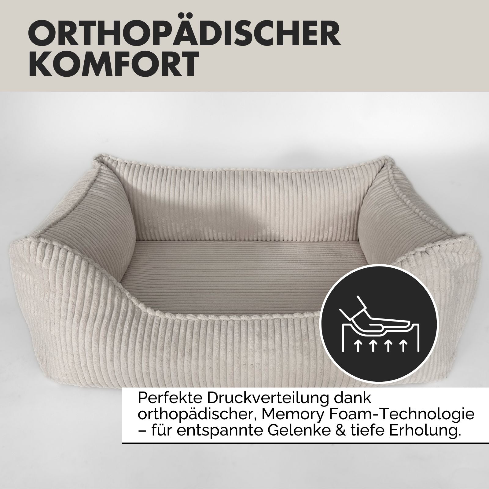 Hundebett ANTON Cord Beige