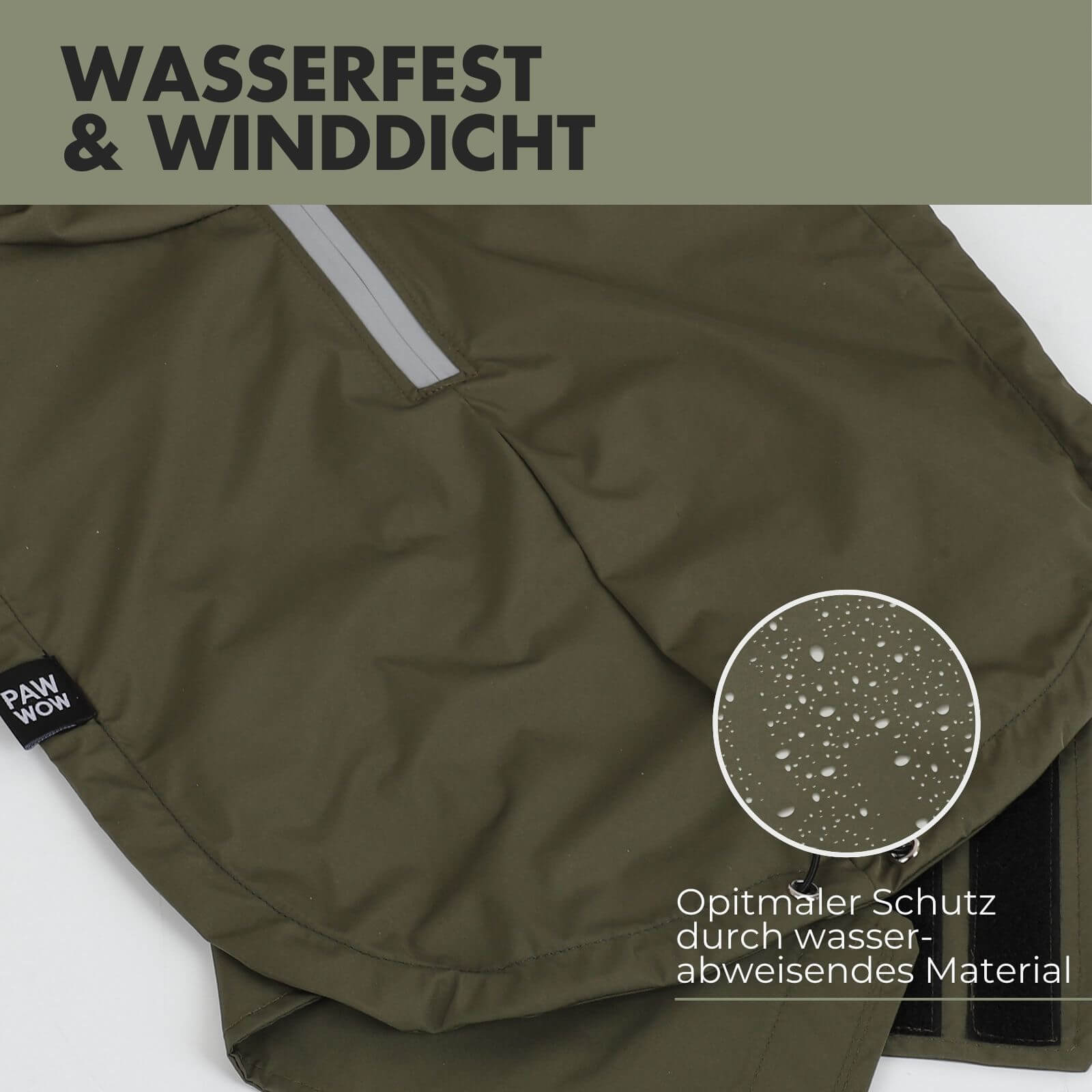 Hunderegenmantel OSKAR Olive - paw-wow