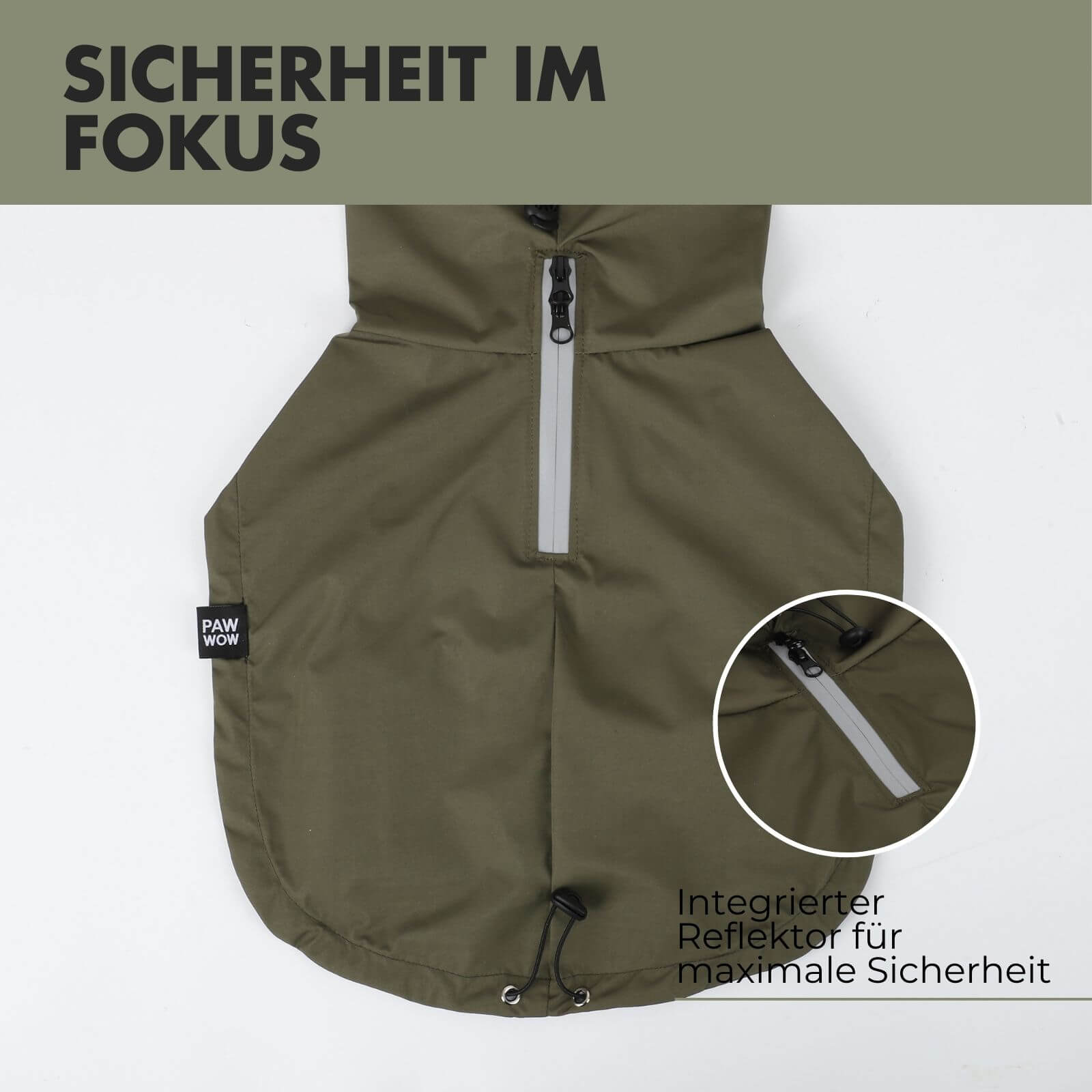 Hunderegenmantel OSKAR Olive - paw-wow